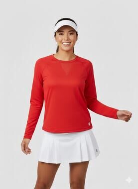 Bette Court Golf Equestrian Top Womens Size XL Extra Large Red Mesh Activewear